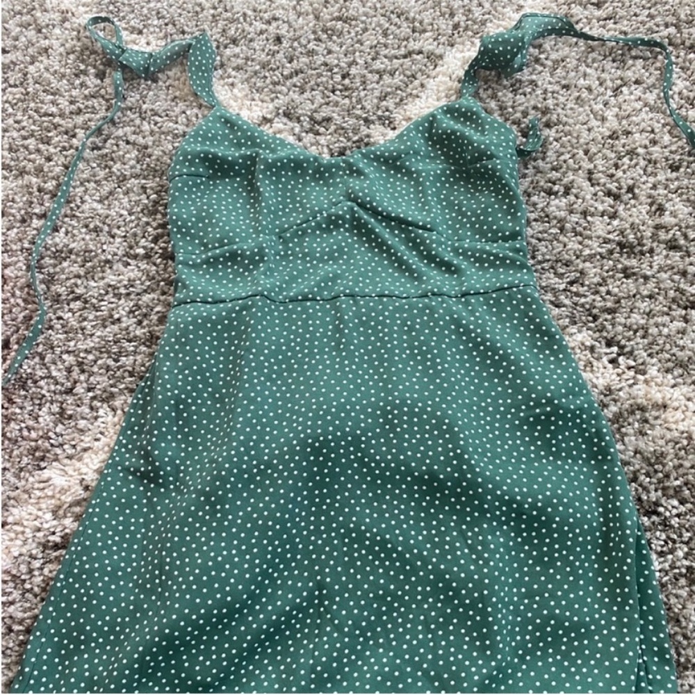 Abercrombie Silky green dot Dress